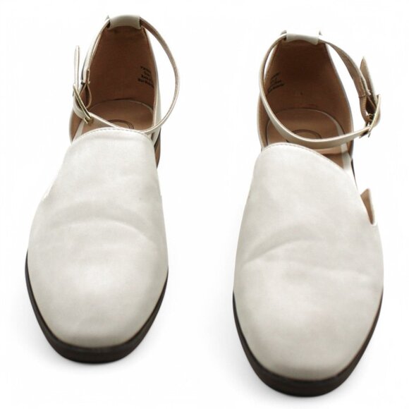 Journee Collection Cream Loafers with Ankle Strap - Picture 5 of 9